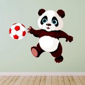 Voetballende panda muursticker