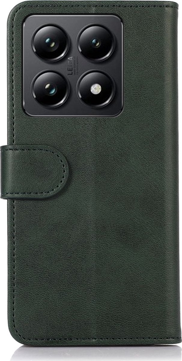 Mobigear Telefoonhoesje geschikt voor Xiaomi 14T Hoesje | Mobigear Wallet Bookcase Portemonnee | Pasjeshouder voor 3 Pasjes | Telefoonhoesje voor Pinpas / OV Kaart / Rijbewijs - Groen