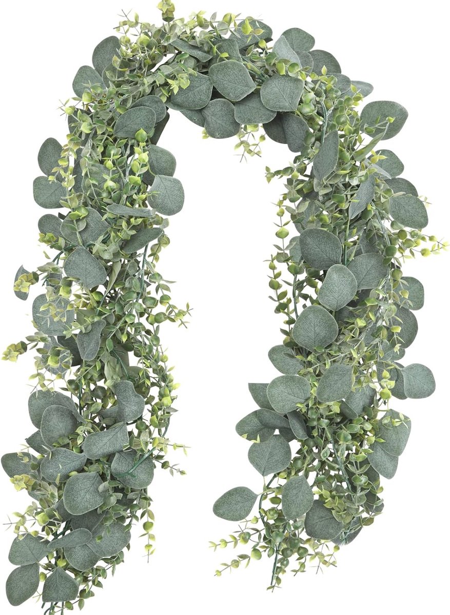 Kunstmatige Eucalyptus Garland - 2 Pack van 6ft Faux Greenery voor Decoratie