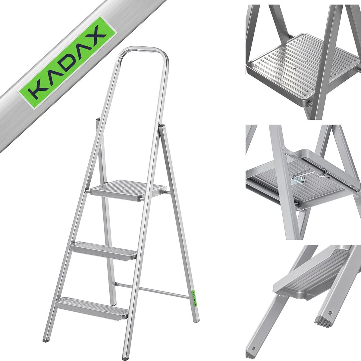 Stevige Stalen Vouwladder met Brede Anti-Slip Treden en Plank - Huishoudtrap tot 150 kg
