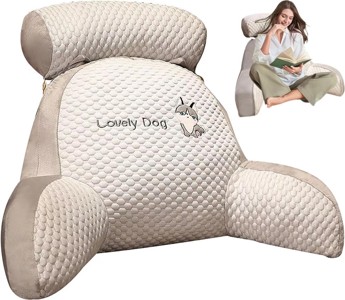 Solacis Leeskussen voor in bed - Zitkussen - Lekker lui lezen - Ontspanningskussen - Bookseat - Must have om lekker te lezen!