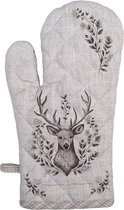 Clayre & Eef Manique de four 18x30 cm Beige Coton Cerf