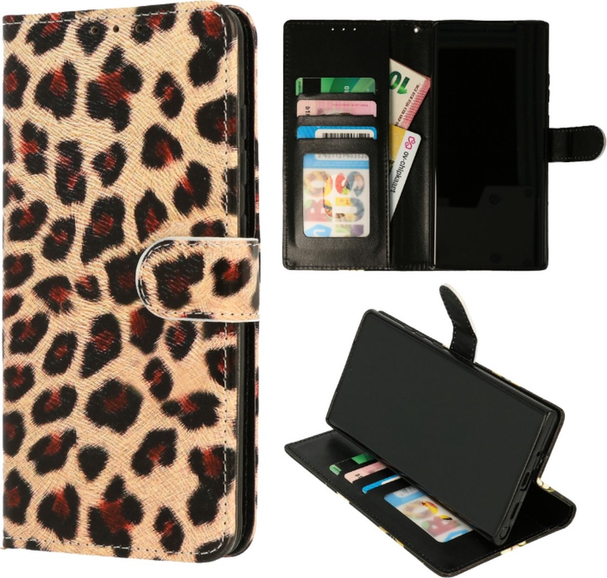 Cityhoesje - iPhone 16 Pro Book Case – Hoesje – Magneetsluiting – Luipaard