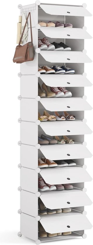 Doe-het-zelf schoenenkast, modulair schoenenrek, kleedkamer, 16 vakken