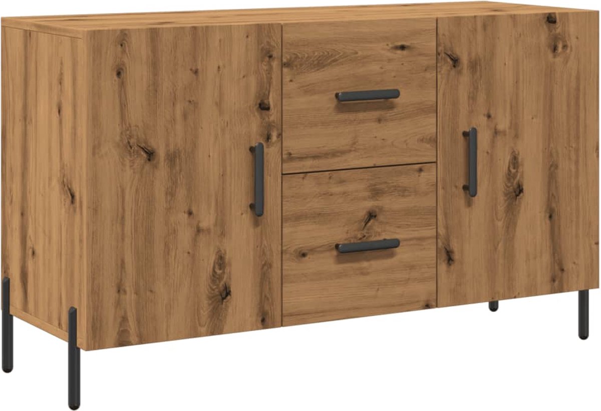 vidaXL - Dressoir - 100x36x60 - cm - bewerkt - hout - artisanaal - eikenkleurig