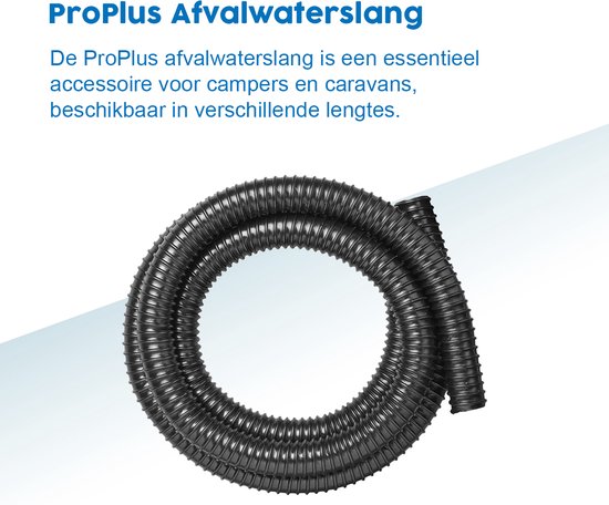ProPlus Afvalwaterslang - 2.5 m - Afwatering - Temperatuurbestendig - Flexibel en Uittrekbaar - ø 32 mm - Voor het Geleiden van Afvalwater vanuit caravans/campers, vijvers en zwembaden - Afvoerkanaal - Zwart van ProPlus — afbeelding 2