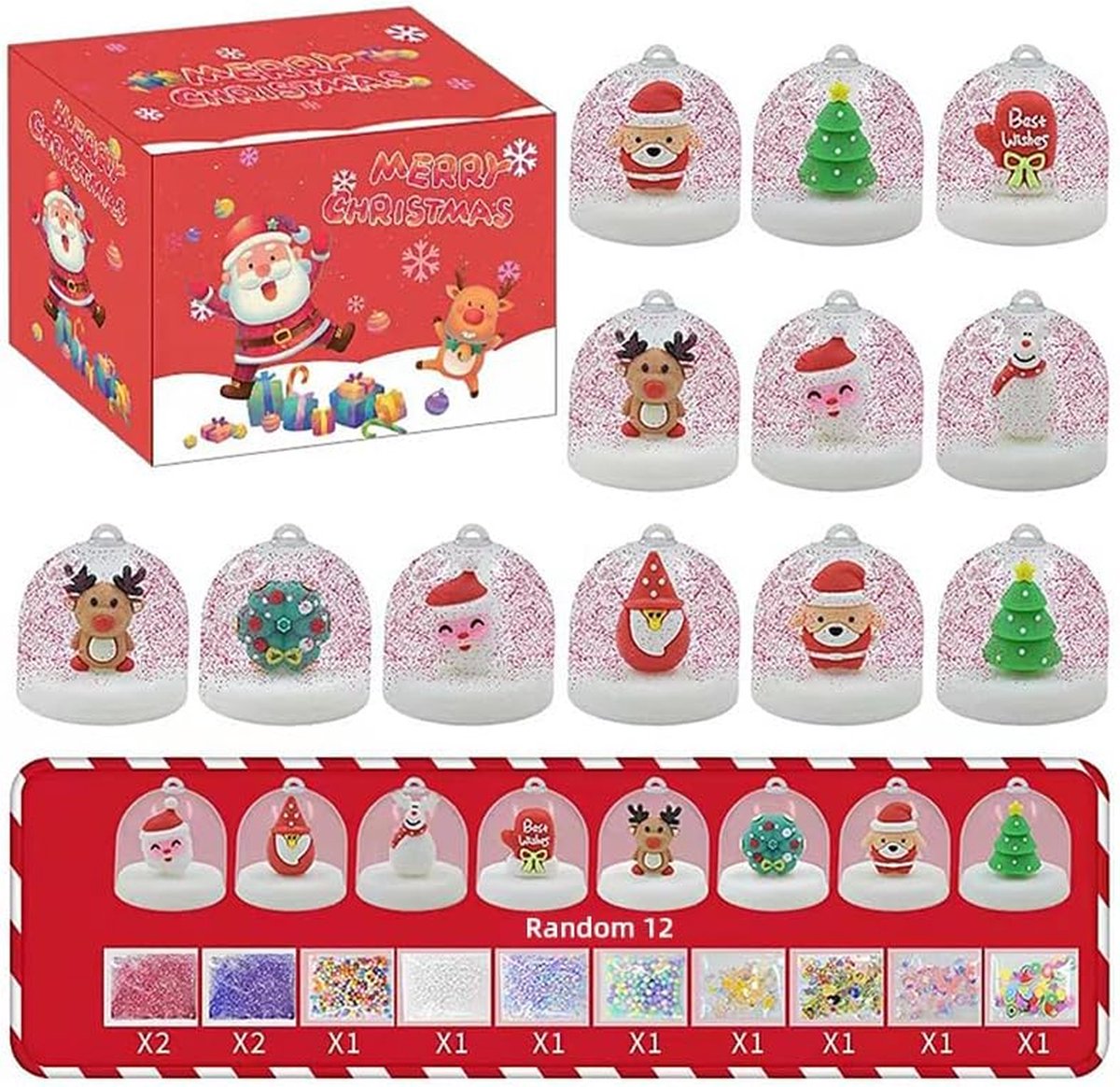 Kerst Adventskalender Sneeuwbol Kit met DIY Kerstversieringen en Aftelkalender - 2024 Collectie