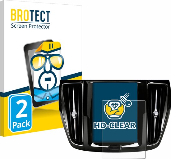 BROTECT - Screenprotector voor Volvo V60 Sensus Connect 2019-2020 - Folie Beschermfolie transparant (2 Stuks)