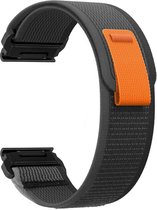 Stravo Trail Loop Nylon Sport bandje 26mm QuickFit voor Garmin Enduro 3/Fenix 8 51mm/7X/6X GPS/6X Pro/5X GPS/5X Plus/3 - Elastische Nylon Klittenbandjesluiting, Vervangingsriem voor Garmin Tactix 7 Pro/Epix Pro 51mm/Enduro - Zwart/Grijs