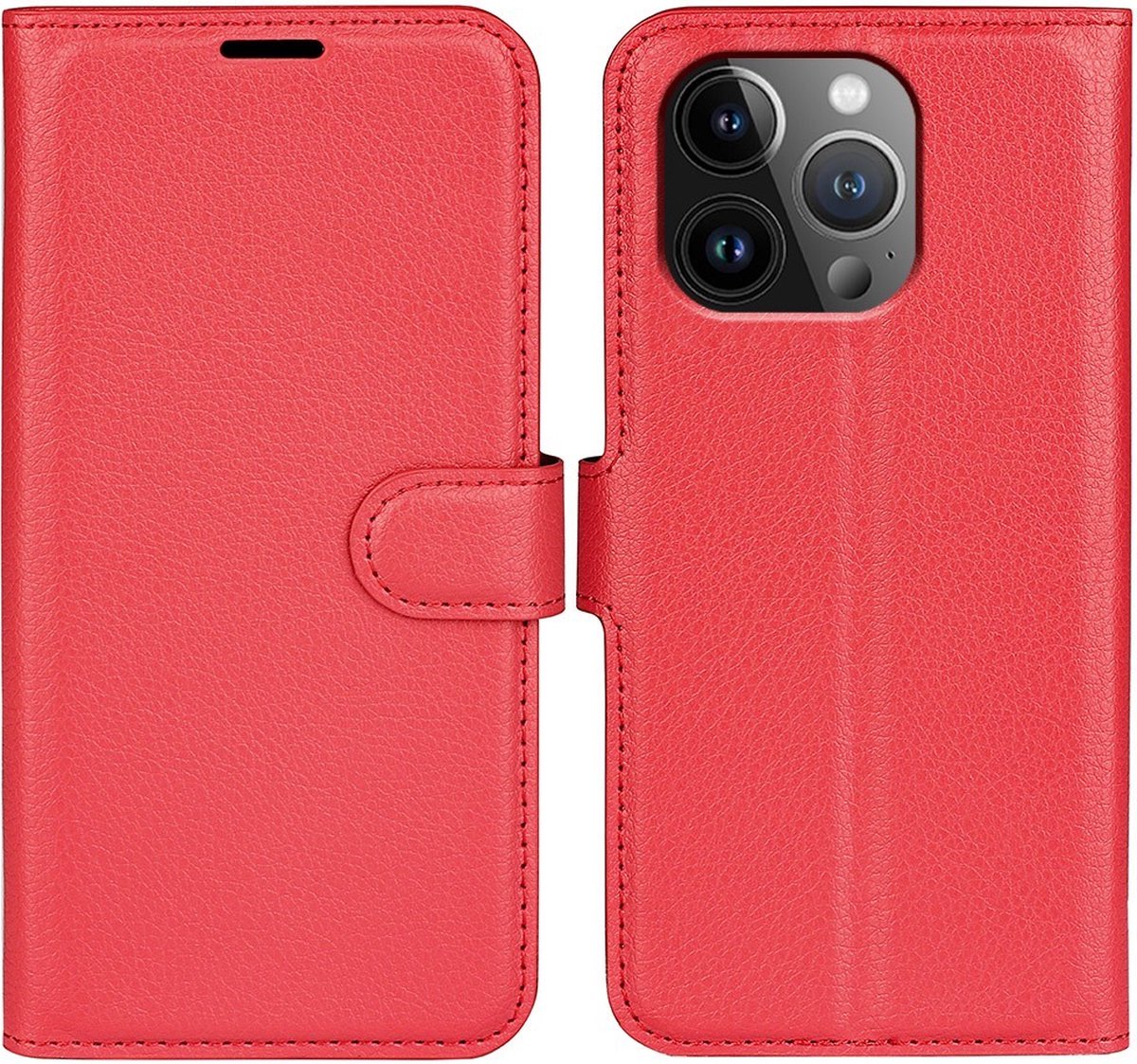 Coverup Hoesje - Geschikt voor iPhone 15 Pro Max Hoesje - Coverup Book Case - Rood