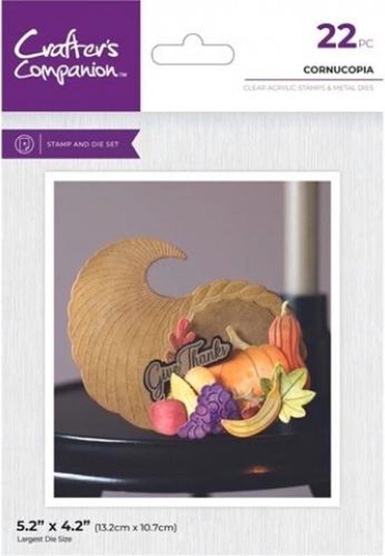 CC - Clearstamp/Snijmal - Shaped Cards - Fall&Halloween - Cornucopia