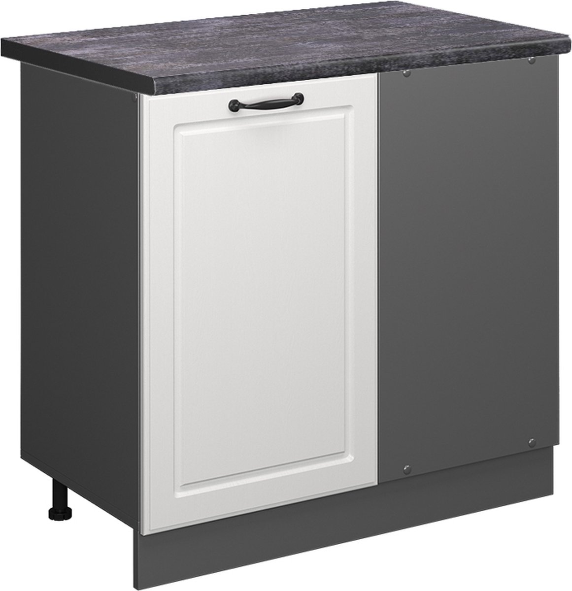 Vicco R-Line Hoekkast – 86 cm, WB Antraciet Wit Landhuis Wit landelijk/Antraciet