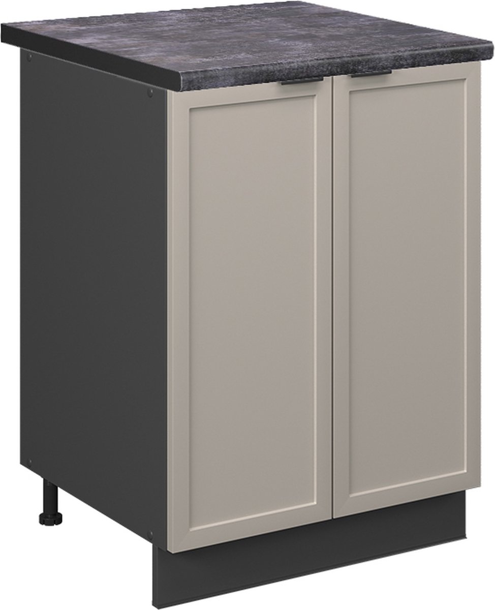 Vicco Fame-Line Keukenonderkast – 60 cm, WB Antraciet GrijsBeige GrijsBeige/Antraciet