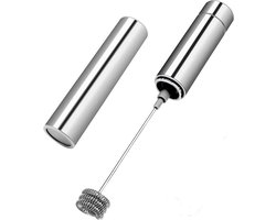 Elektrische Melkopschuimer - Handheld Mixer - Koffie Maken - Drielaags Spiraal - 24 cm - Zilver