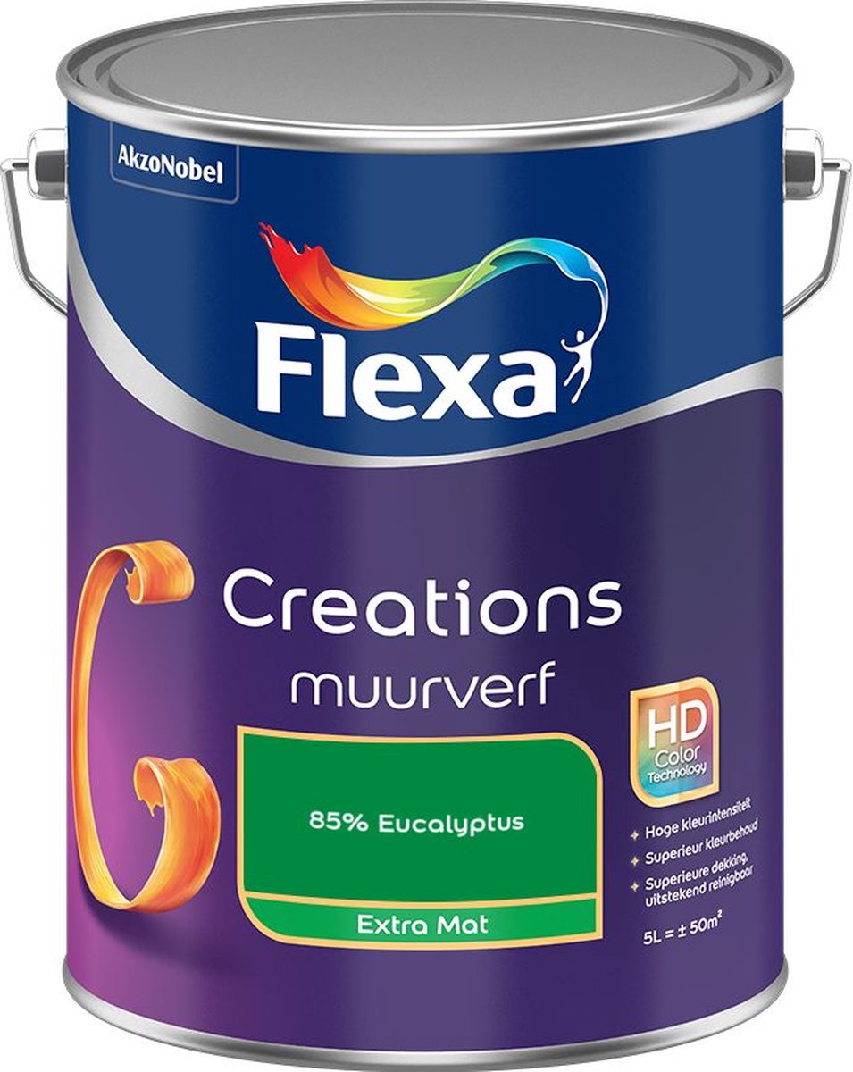 Flexa Creations Muurverf Extra Mat 85% Eucalyptus 5 L