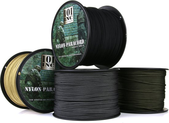 101inc Paracord sur rouleau 7 cordes 300mtr noir