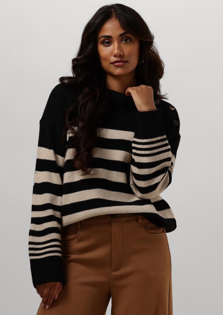 Ruby Tuesday Vieje Button Shoulder Pullover Truien & vesten Dames - Sweater - Hoodie - Vest- Zwart - Maat M
