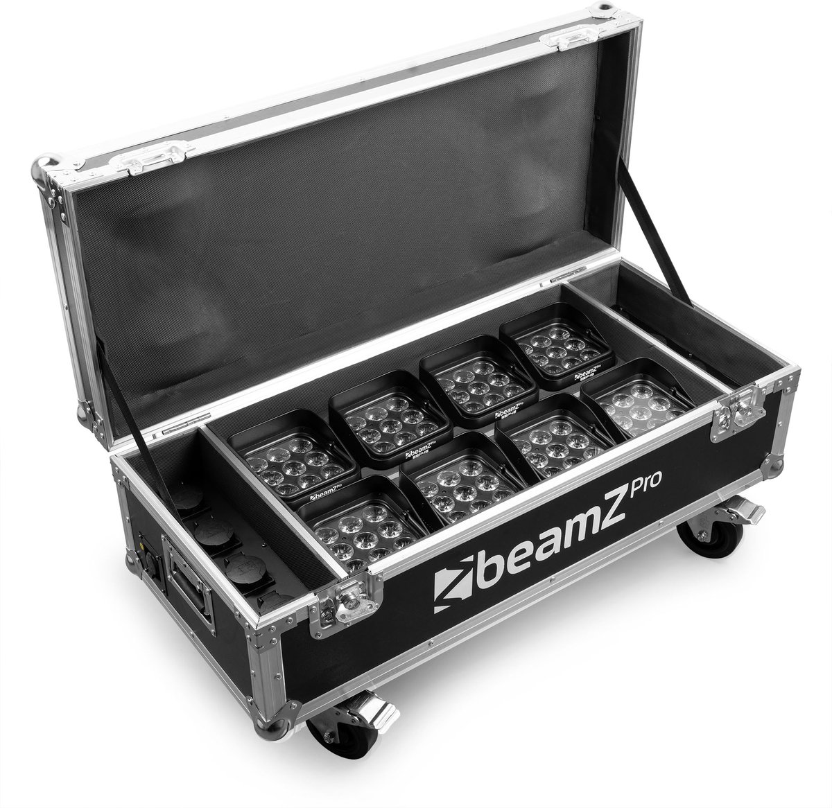 BeamZ Professional FCC12 Flightcase voor 8x BBP48 Uplights met oplaadfunctie