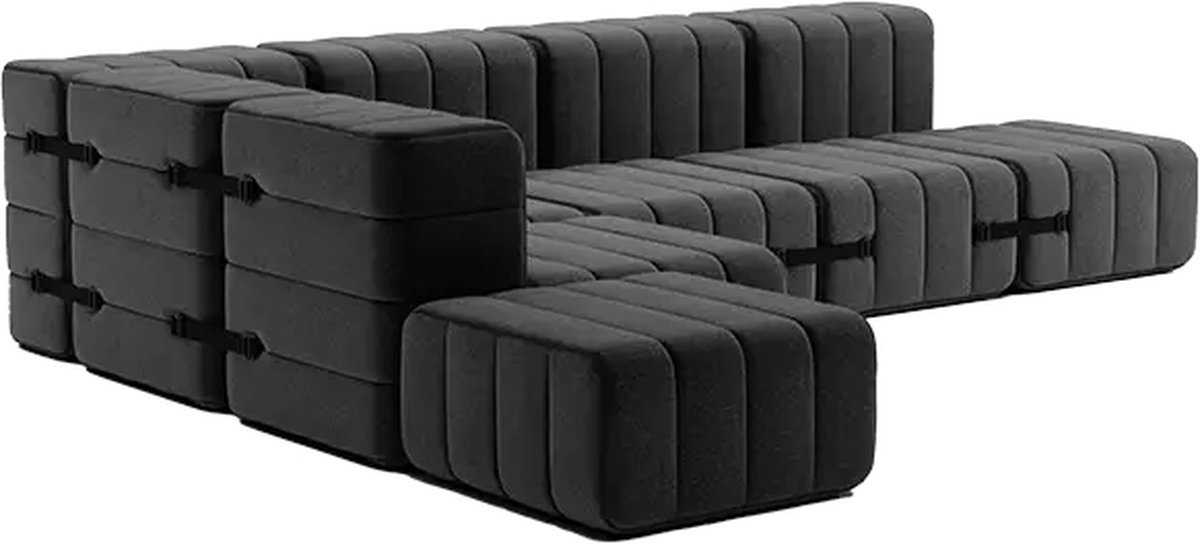 ambivalenz modulaire bank curt – 12 modules – dama - donkergrijs