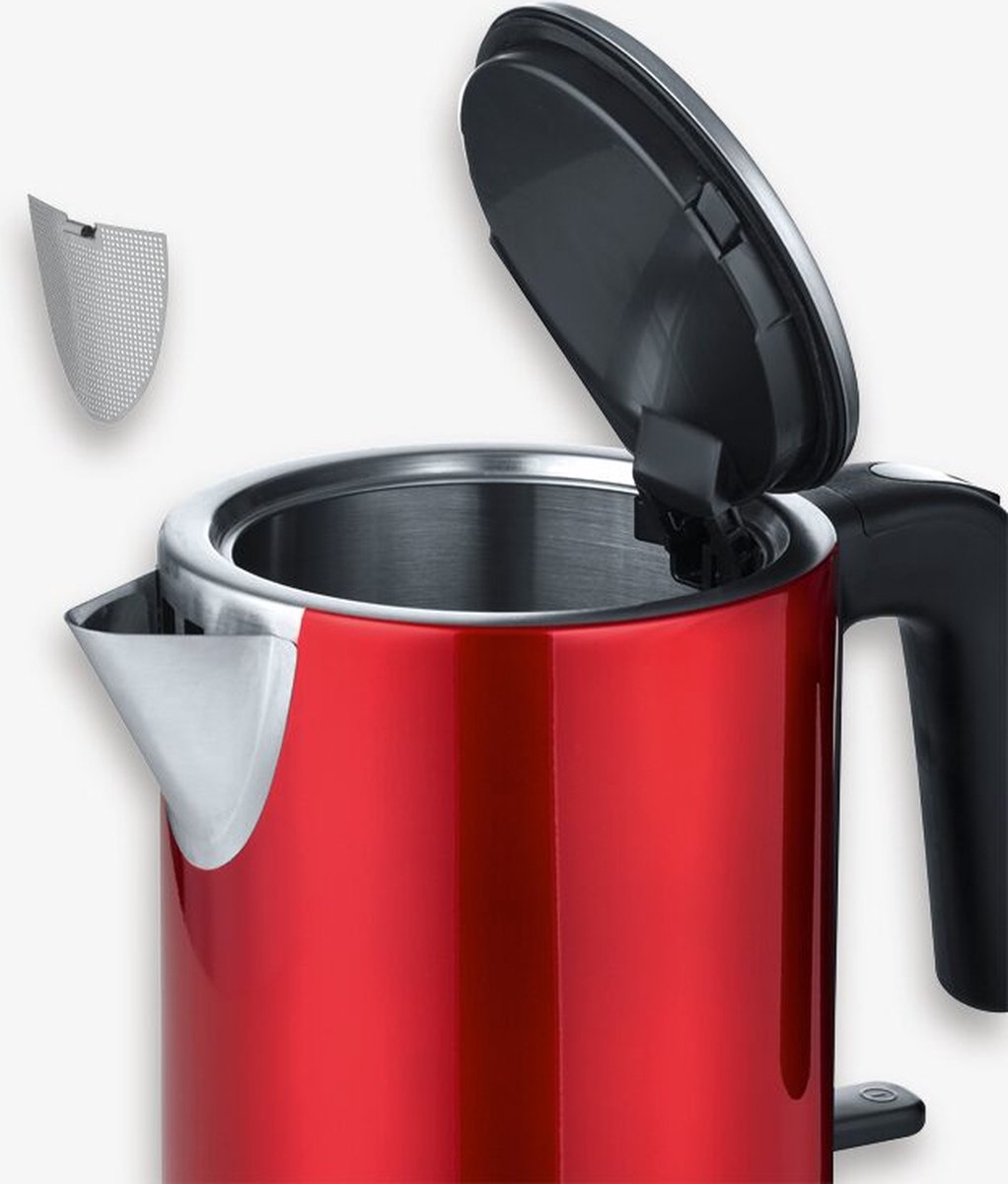 Severin WK 3427 - Waterkoker - hoogwaardig roestvrij staal - XXL-opening - bediening met één hand - Rood — afbeelding 5