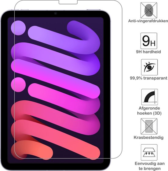Hoesje - Geschikt voor Apple iPad Mini 6 (2021) - 8.3 inch - 6e Generatie - Met Screenprotector - Trifold Bookcase Hoes - Hard Cover Case - Met Uitsparing Geschikt voor Apple Pencil - Hardcover Book - Tablethoes - Rood