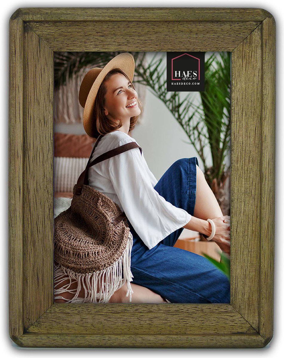 HAES deco Houten Fotolijst Malaga in rustiek bruin voor 1 foto 13x18 cm (formaat 17,8 x 22,8 cm) - SP11418