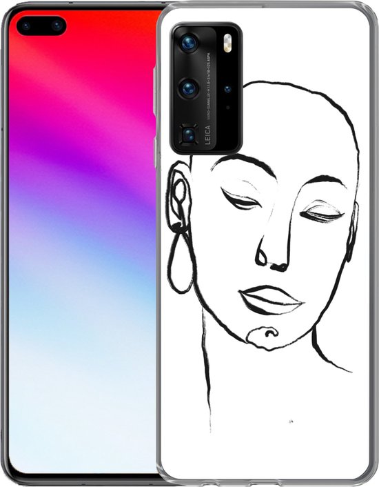 Coque Huawei P40 Pro - Femme - Visage - Portrait - Coque de téléphone en Siliconen