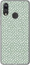 Geschikt voor Huawei P20 Lite (2020) hoesje - Stippen - Groen - Wit - Siliconen Telefoonhoesje