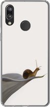 Geschikt voor Huawei P20 Lite (2020) hoesje - Slak - Lelie - Grijs - Siliconen Telefoonhoesje