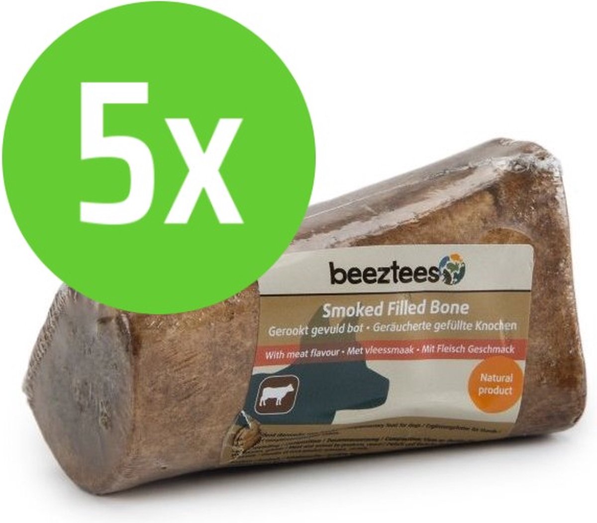 Beeztees Gerookt Gevuld Bot Vlees - hondensnack - 5 stuks