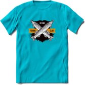 Fishing Club - Vissen T-Shirt | Grappig Verjaardag Vis Hobby Cadeau Shirt | Dames - Heren - Unisex | Tshirt Hengelsport Kleding Kado - Blauw - XXL
