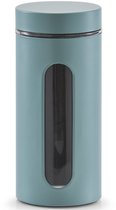 1x Boîtes / bocaux de conservation vert eucalyptus avec fenêtre 1200 ml - Zeller - Ustensiles de cuisine - Bocaux de rangement / bocaux de conservation - Boîtes de rangement / boîtes de rangement - Consservation alimentaire