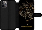 Bookcase Geschikt voor iPhone 11 Pro Max telefoonhoesje - 's-Hertogenbosch - Kaart - Goud - Met vakjes - Wallet case met magneetsluiting