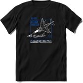 AV-8B Vliegtuig T-Shirt | Unisex leger Kleding | Dames - Heren Straaljager shirt | Army F16 | Grappig bouwpakket Cadeau | - Zwart - S