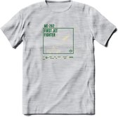 ME-262 Vliegtuig T-Shirt | Unisex leger Kleding | Dames - Heren Straaljager shirt | Army F16 | Grappig bouwpakket Cadeau | - Licht Grijs - Gemaleerd - XL