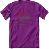 F-15 Vliegtuig T-Shirt | Unisex leger Kleding | Dames - Heren Straaljager shirt | Army F16 | Grappig bouwpakket Cadeau | - Paars - XL