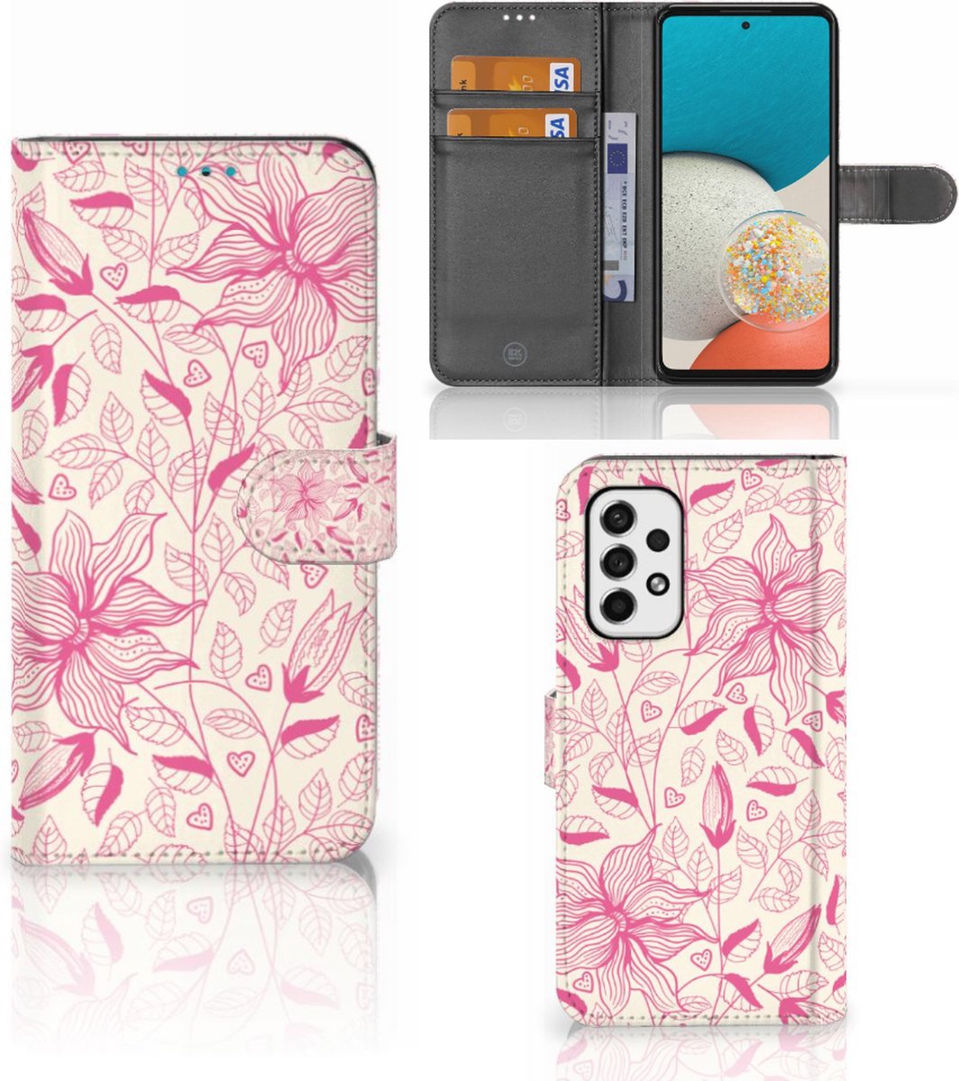 Samsung Galaxy A53 Hoesje Pink Flowers