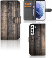 GSM Hoesje Geschikt voor Samsung Galaxy S22 Leuk Case Cadeau voor Mannen Steigerhout