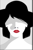 Walljar - Red Lips - Muurdecoratie - Poster met lijst