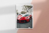 Poster Glasschilderij Ferrari #5 - 120x180cm - Premium Kwaliteit - Uit Eigen Studio HYPED.®  - 120x180cm - Premium Museumkwaliteit - Uit Eigen Studio HYPED.®
