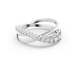 Swarovski Twist Dames Ring Metaal - Zilverkleurig - 19.25 mm / maat 60