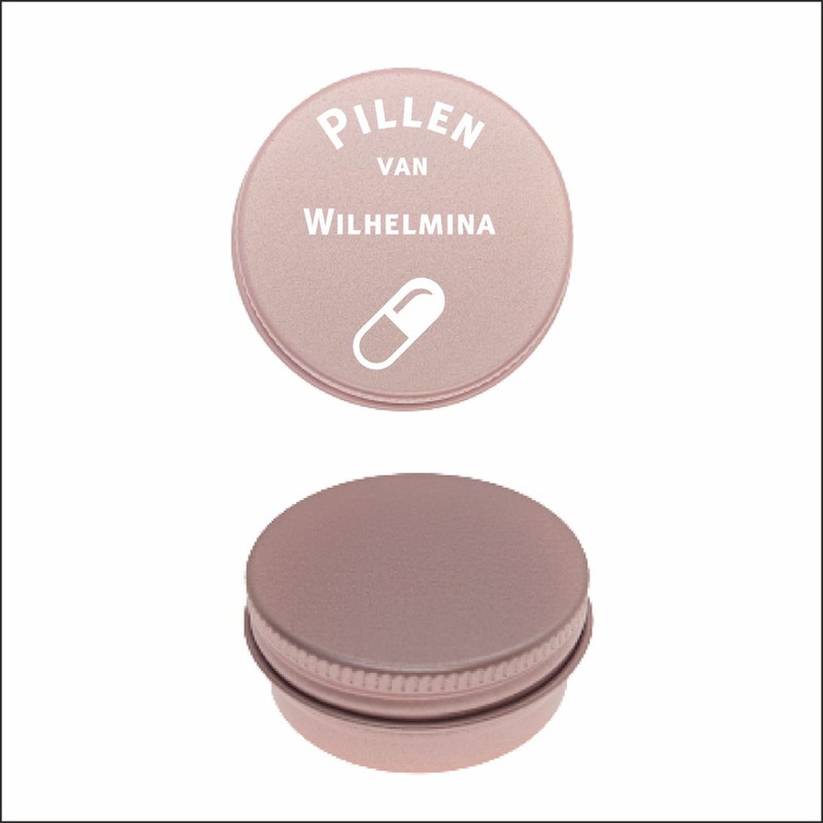 Goedkoopste Pillen Blikje Met Naam Gravering - Wilhelmina