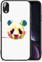 Smartphone Hoesje Geschikt voor iPhone XR Back Case TPU Siliconen Hoesje met Zwarte rand Panda Color
