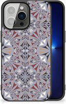 Hoesje iPhone 13 Pro Telefoonhoesje met Zwarte rand Flower Tiles