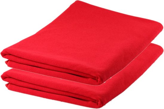 2x stuks Rode badhanddoeken microvezel 150 x 75 cm – ultra absorberend – super zacht – handdoeken