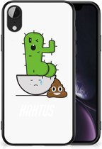 Smartphone Hoesje Geschikt voor iPhone XR Beschermhoesje met Zwarte rand Cactus Poo