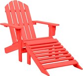 Decoways - Tuinstoel Adirondack met voetenbank massief vurenhout rood