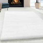 Hoogpolig tapijt met fijne haartjes in de kleur sneeuwwit