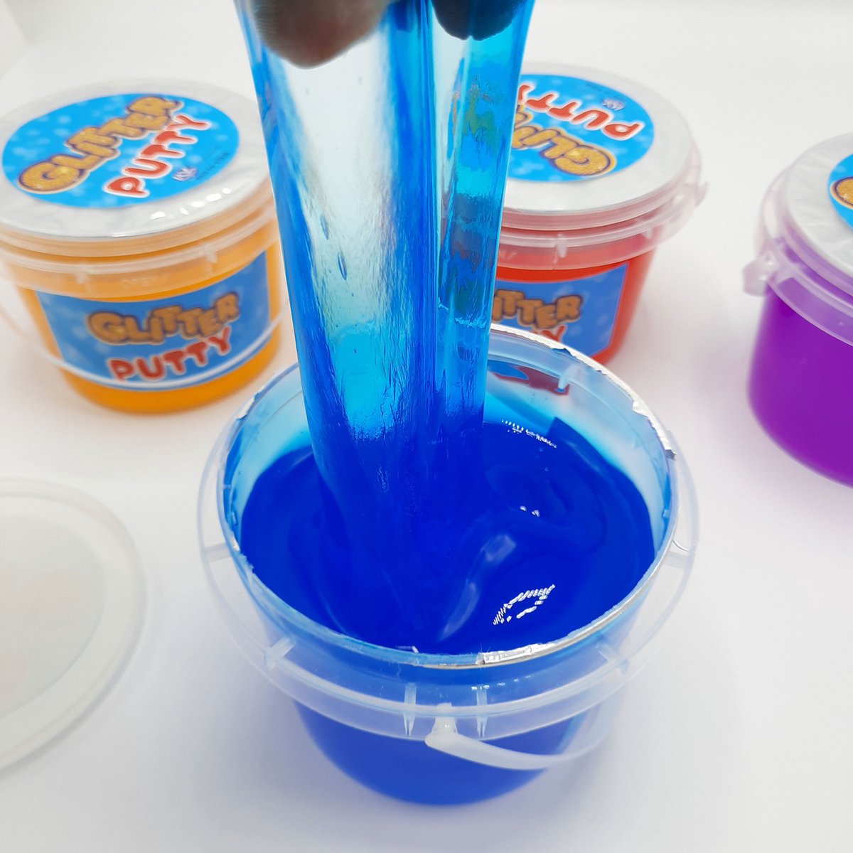 Van Manen Slime Bucket Putty Xxl Glitter Junior 350 Gramme Blauw