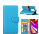 LuxeBass Hoesje geschikt voor LG G7 - Bookcase Turquoise - portemonee hoesje - bookcase - boekhoesje - book case - boek hoesje